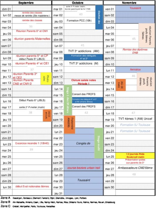 agenda annuel