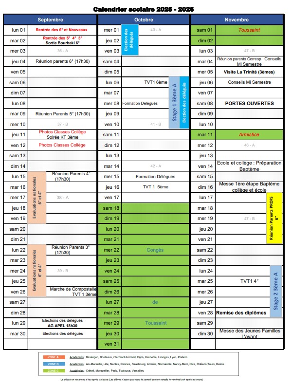 agenda annuel